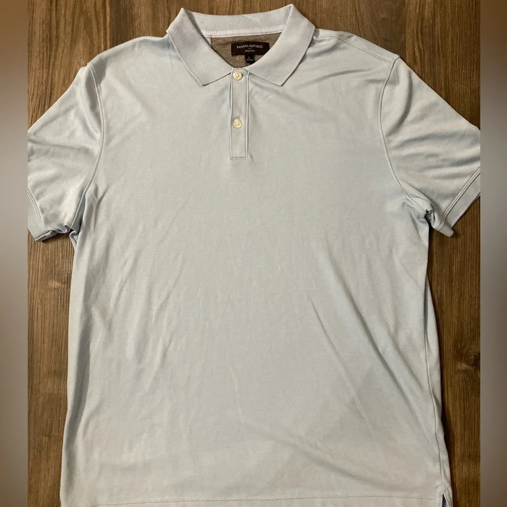 Banana Republic Light Blue Dress Polo Size Large‎